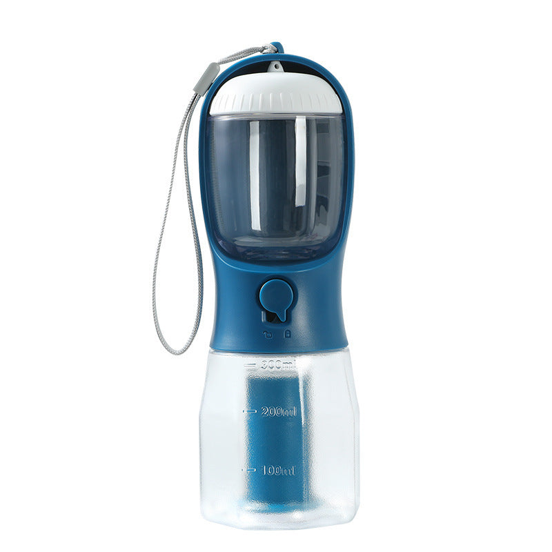 3-in-1 Portable Dog Water Bottle with Food Container & Poop Bag Holder – Leakproof Travel Pet Dispenser