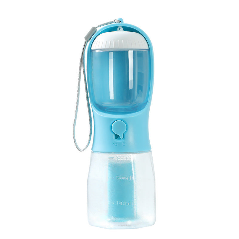 3-in-1 Portable Dog Water Bottle with Food Container & Poop Bag Holder – Leakproof Travel Pet Dispenser