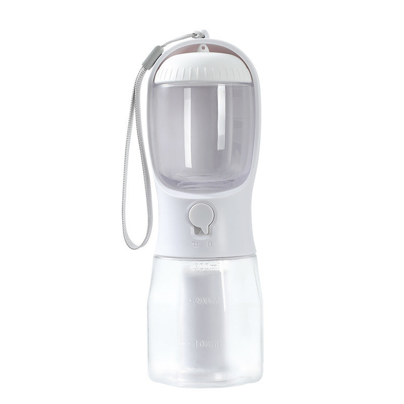 3-in-1 Portable Dog Water Bottle with Food Container & Poop Bag Holder – Leakproof Travel Pet Dispenser