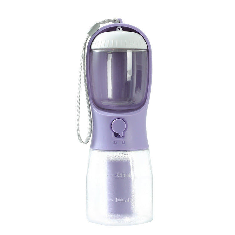 3-in-1 Portable Dog Water Bottle with Food Container & Poop Bag Holder – Leakproof Travel Pet Dispenser