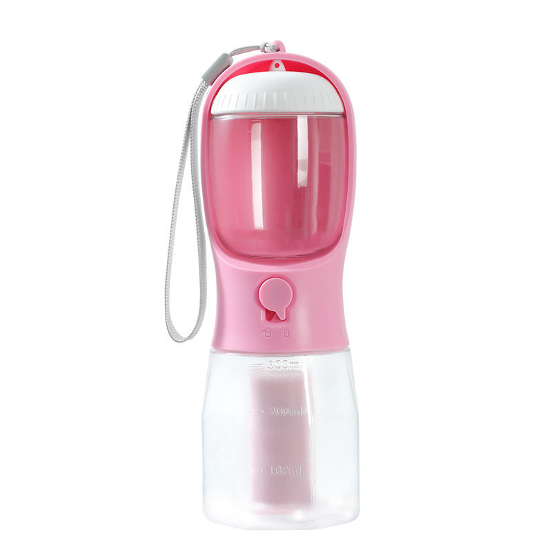 3-in-1 Portable Dog Water Bottle with Food Container & Poop Bag Holder – Leakproof Travel Pet Dispenser